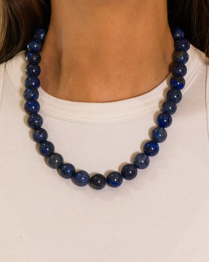 Maxi Lapis Lazuli Beaded Necklace