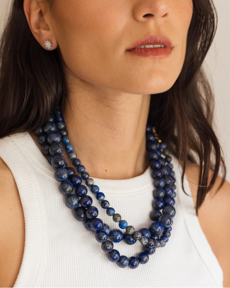 Maxi Lapis Lazuli Beaded Necklace