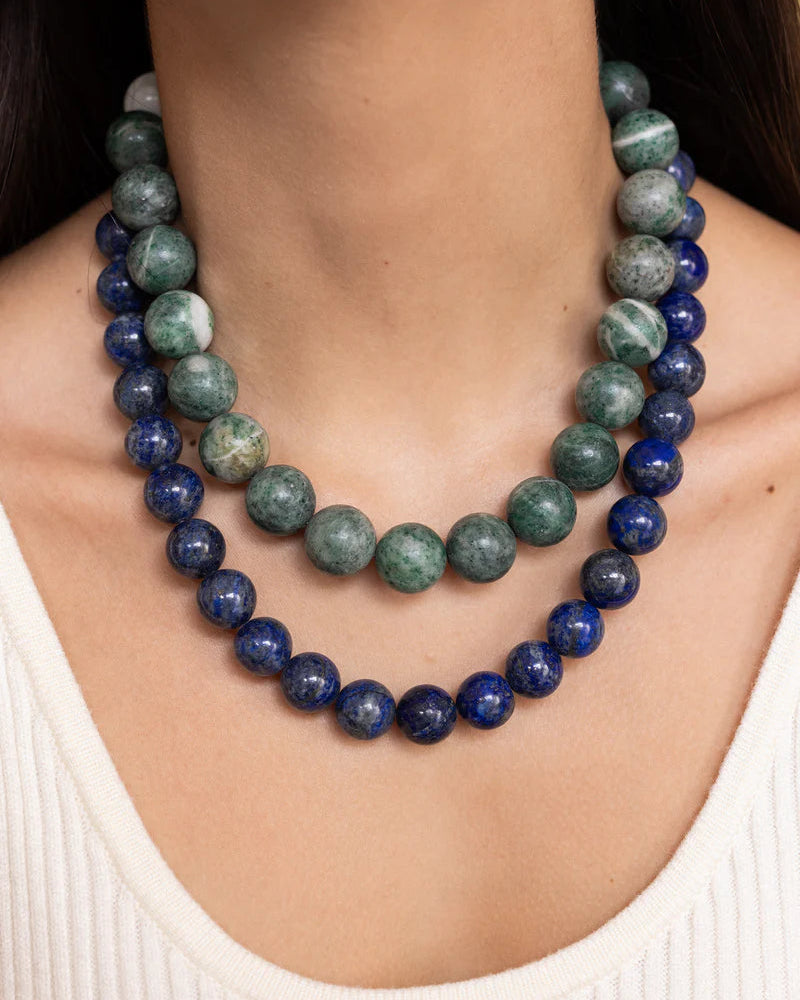 Maxi Lapis Lazuli Beaded Necklace