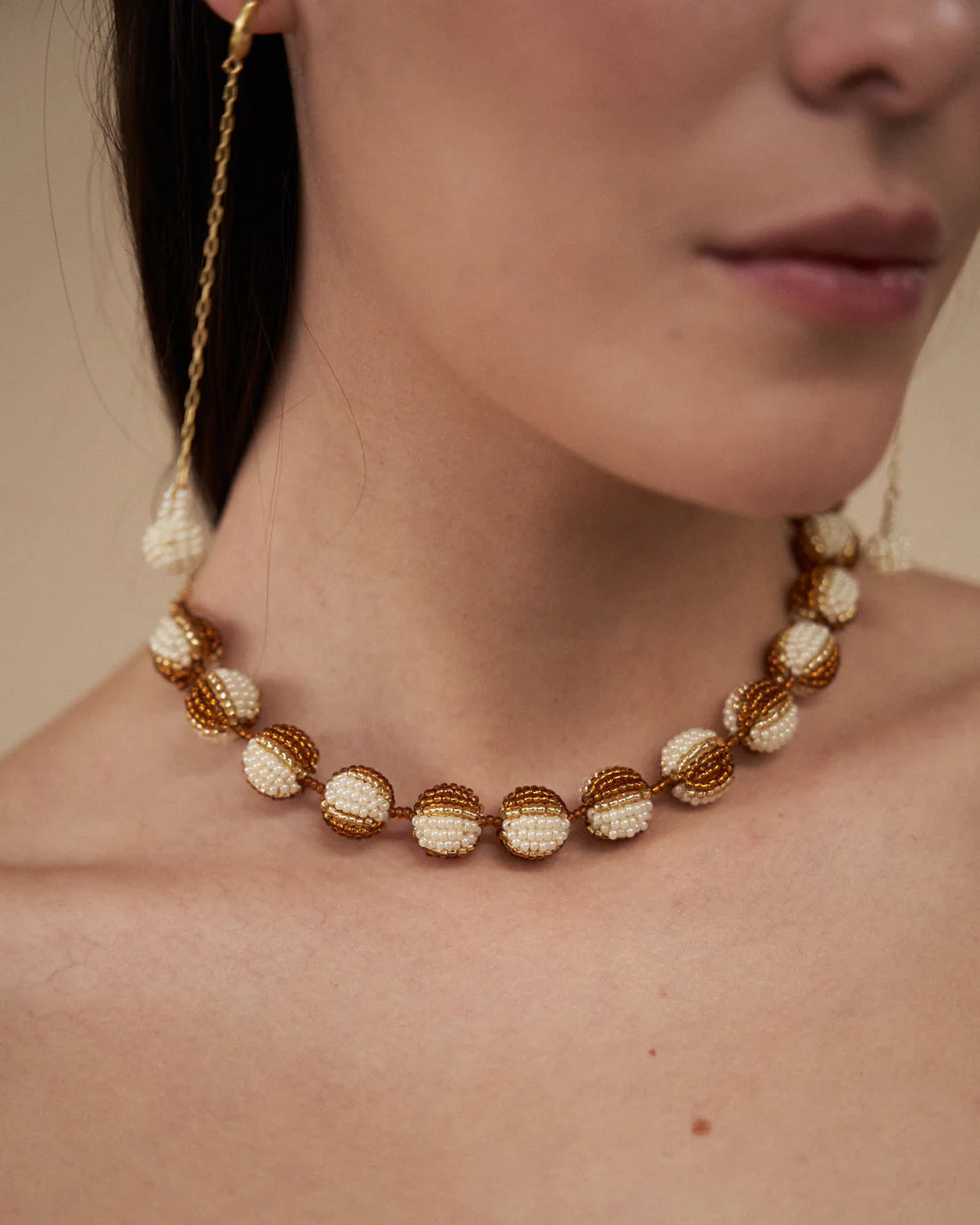 Beige & Ocher Juana Necklace