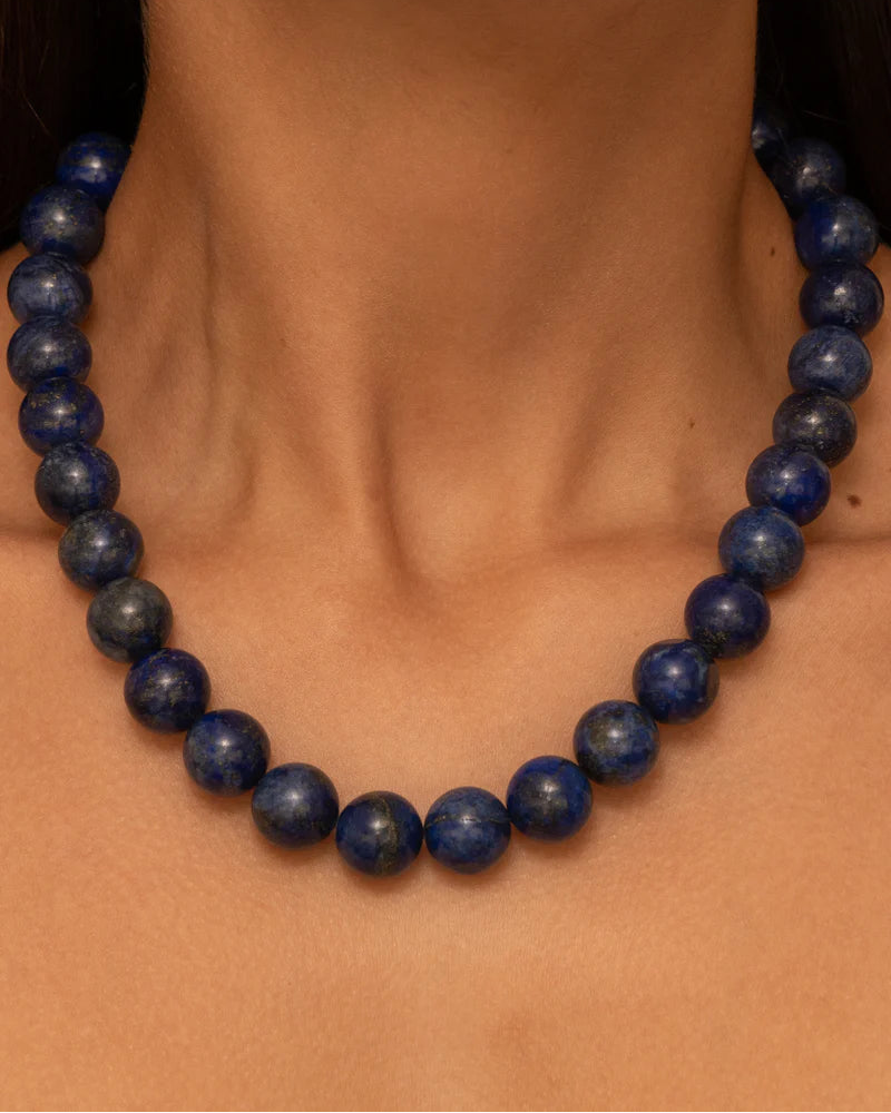 Maxi Lapis Lazuli Beaded Necklace